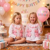 Ensemble de vêtements pour bébé fille, motif anniversaire, avec nœud latéral, comprenant un ensemble de leggings pour petite fille et une barboteuse assortie, tenue pour enfants