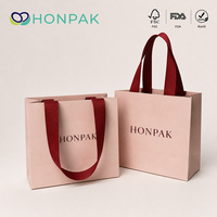 Sacs en papier personnalisés de luxe avec poignée en ruban intégrée, écologiques, en matériaux recyclés, papier couché, imprimés en sérigraphie, sacs de shopping