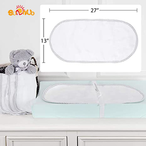 Tapis à langer pour bébé réutilisable, pliable, lavable en machine, en <span class=keywords><strong>coton</strong></span>, à double couche imperméable, écologique, 68,58 x 33,02 cm - Product Image 5
