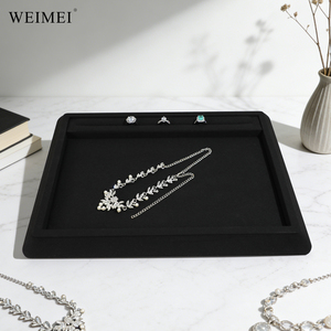 WEIMEI Bandeja de Exhibición de Joyería de Lujo, Totalmente Negra, de Terciopelo Suave, Profesional, para Collares, Anillos y Aretes, para Mostrador de Tienda - Product Image 5