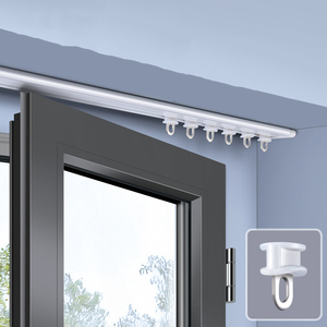Système de <span class=keywords><strong>rail</strong></span> de <span class=keywords><strong>rideau</strong></span> en aluminium à montage au plafond en gros avec bande lumineuse LED encastrée, solution d'éclairage pour fenêtres de maison - Product Image 6