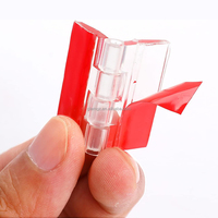 Outils de charnière pliante autocollants en plastique transparent 30x35 mm pour armoire, tiroir, meuble, présentoir DIY