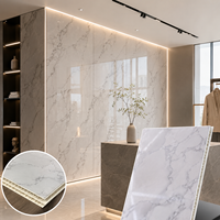 Panneau mural en PVC moderne, motif marbre, revêtement mural décoratif, panneau intérieur imperméable pour projets commerciaux