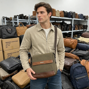 Bolso <span class=keywords><strong>Bandolera</strong></span> de Cuero Genuino para <span class=keywords><strong>Hombre</strong></span> A14-2, Estilo Vintage, Lote de Colores Variados al por Mayor - Product Image 6