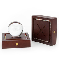 Base de lampe créative en bois et acrylique pour boule de cristal, éclairée, rechargeable par USB, veilleuse, cadeau d'Halloween et de Noël