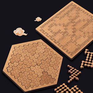 COMMIKI rompecabezas adulto desafío descompresión juguete quema cerebro rompecabezas patrón creativo descifrar bloque rompecabezas de madera - Product Image 3