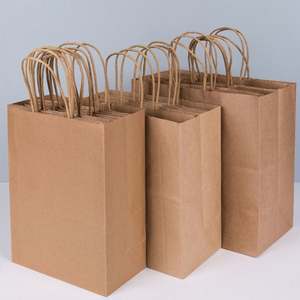 Sac en papier écologique personnalisé pour aliments, avec poignée longue et impression flexographique, idéal pour l'emballage à emporter - Product Image 2