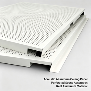 Plaque de plafond en aluminium perforé, panneau de plafond métallique, plaque de plafond suspendu carrée pour intérieur commercial - Product Image 3