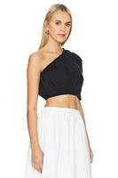 Ropa de diseñador personalizada fabrica verano Mujer moda un hombro blusas camisas Puff manga Crop Top asimétrico corto