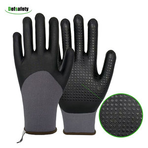 Wholesale 15 Gauge Nitrile Foam Work Safety <strong>Gloves</strong> Custom Logo Dots <strong>Grip</strong> Industrial Oil Resistant For Men - Product Image 1