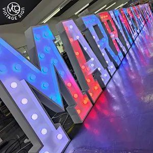 Customized Light Big Size Led Lighting Marquee Sign Letter Wooden Alphabet Letters With Wholesale Price