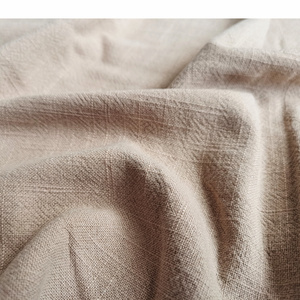 Tela de lino y algodón grueso con textura suave, lavada, de color sólido, para prendas de invierno, para coser abrigos y pantalones. - Product Image 3