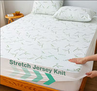 Protège-matelas en tissu jacquard tricoté en fibre de bambou, anti-taches, antidérapant, imperméable, tailles Twin, Full, Queen, King – Vente directe usine