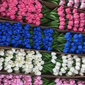 Vente en Gros de Tulipes au Toucher Réel Fleur Artificielle Tulipes Artificielles en PU Blanches pour l'Arrangement Floral de Mariage à la Maison - Product Image 4