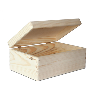 Không Sơn Lớn Nghệ Thuật Dân Gian Bằng Gỗ Hộp Lưu Trữ 30X20X14 Cm Thân Thiện Với Môi Loại Thông Mà Không Cần Xử Lý Với Nắp - Product Image 2