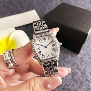 Exquisite silver <strong>cocktail</strong> barrel <strong>watch</strong> Roman scale diamond dial steel band <strong>watch</strong> women's trendy quartz mechanical <strong>watch</strong> - Product Image 3