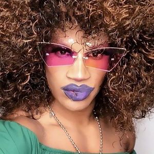 Nouvelles lunettes de soleil carrées œil de chat rouges sans monture, mode vintage 2020 pour hommes et femmes - Product Image 3