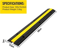 Rampa de Goma Reforzada de 1 Canal para Cables, Protector de Alambres para Seguridad en Exteriores e Industrias, Cubierta Modular para Mangueras, 22000 Libras