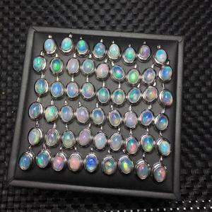 Prezzo all'ingrosso 10 a 14mm naturale Flash opale pietra preziosa di cristallo Mini Cabochon collana ciondolo - Product Image 3