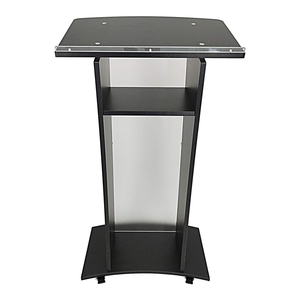 Chaude SalesAcrylic Podium Chaire Église <span class=keywords><strong>Conférence</strong></span> Lutrin Noir <span class=keywords><strong>Bois</strong></span> Plateau Porte-Gobelet sur Roues avec Blanc Croix TP-004 - Product Image 4