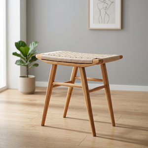 Indonesian Home Furniture Wooden <b>Stool</b> with Rope Weaving and Solid Legs Originally Made in Indonesia - Product Image 2