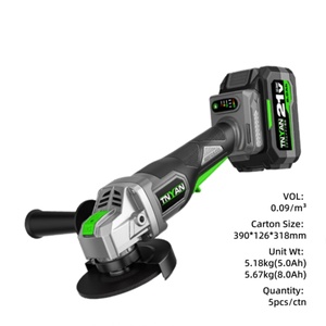 משחזר זוויתי נייד תעשייתי ללא מברשות, 20V, ללא כבל; מכונת חיתוך חשמלית בקוטר 125 ממ עם מתג משוט - Product Image 3