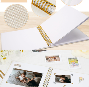 Album <span class=keywords><strong>photo</strong></span> de scrapbooking avec couverture en lin, 40 pages, pour voyages, mariage, <span class=keywords><strong>livre</strong></span> d'or, Noël, baby shower, compatible avec les photos 4x6 et instantanées - Product Image 5
