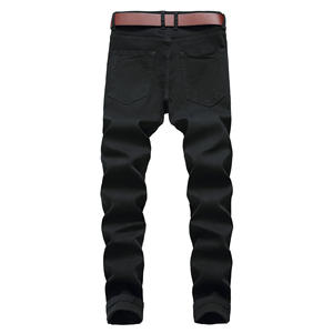 Dernier design – <span class=keywords><strong>Jean</strong></span> slim décontracté pour homme, blanc, multi-trous, style streetwear, avec grande taille élastique, pour adolescent - Product Image 6