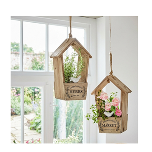 Artisan Crafted Wooden Hanging Planter Pot <b>Wall</b> Mounted Decorative <b>Plant</b> <b>Holder</b> for Indoor <b>Plants</b> Home Balcony Decor - Product Image 1