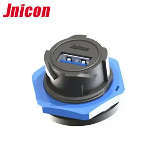 Jnicon USB 3.0公母面板安装防水IP68连接器端子微型usb连接器