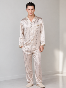 Pyjamas en soie pour hommes, vêtements de nuit de haute qualité, respirants, tricotés, personnalisés, vêtements de nuit pour hommes, pyjamas pour hommes, fabricant OEM ODM de pyjamas - Product Image 6