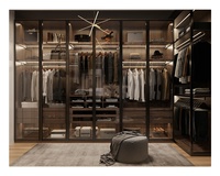 Mobilier de chambre d'hôtel ensemble de 4 portes en aluminium garde-robe cadre de porte design avec verre