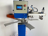 Machine de sérigraphie carrousel pour tissus, t-shirts, étiquettes et gants, à une couleur