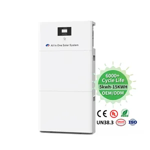 Baterai solar lifepo4 paket sistem penyimpanan energi rumah semua dalam satu inverter dan baterai lithium 48v