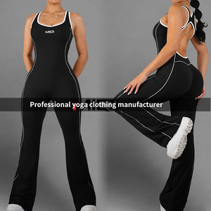 Ensemble de fitness en nylon personnalisé pour femmes combinaison serrée élastique sans couture barboteuses avec contraste vêtements de yoga pour l'hiver - Product Image 4