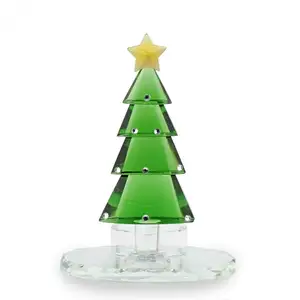 Creativo candeliere Di Cristallo Albero Di Natale Modello di Supporto di Candela Tealight Per La Decorazione Di Natale