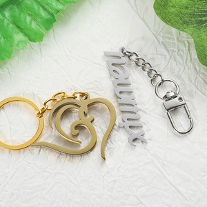 Your Own Design Stainless Steel <strong>Keychain</strong> <strong>Gold</strong> Silver Plated Key Rings Wholesale Hollow Die Cut Logo Letter 3D Keyring for Girl - Product Image 2