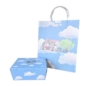 Boîte de papier bleu personnalisée de la série Cloud <span class=keywords><strong>Café</strong></span> pour dessert pâtisserie chocolat et emballage cadeau Dreamy Sky Cloud Design - Product Image 5