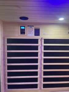 Sauna a infrarossi all'aperto-3-4 persone, cedro canadese, EMF basso, terapia con luce rossa inclusa - Product Image 2