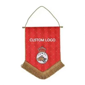 Drapeau mural ou de fenêtre personnalisable avec franges, simple ou double face, en polyester, portable, pour la décoration - Product Image 1