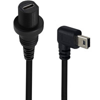 Cable de extensión de Panel USB B, Cable adaptador de carga de datos Mini 5P a 2, impermeable, 0,3 m, para salpicadero de coche, camión, barco, motocicleta