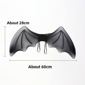 <span class=keywords><strong>Ali</strong></span> di Pipistrello in Rete di Seta Nera per Costume da Diavolo, Accessorio per Feste di Halloween e Cosplay - Product Image 2