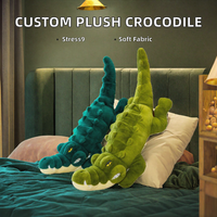 Peluche personnalisée en forme de crocodile à longues rayures, coussin brodé, en PP doux avec rembourrage en coton, cadeau d'anniversaire.