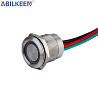 Premium 19mm 12V IP67 dapat diredupkan saklar sentuh lampu latar LED Gang ganda kompatibel dengan kebanyakan lampu LED untuk penggunaan rumah kantor Hotel