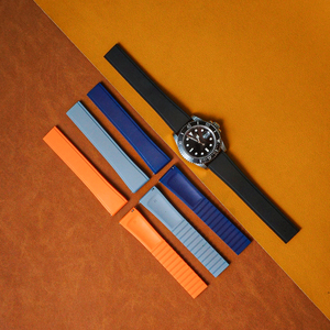 Jettda Bracelet de montre de luxe à double bande CTS Caoutchouc FKM de haute qualité coupé à la taille 19mm 20mm 21mm 22mm Marque de montre <span class=keywords><strong>Dumont</strong></span> Santo-s - Product Image 2