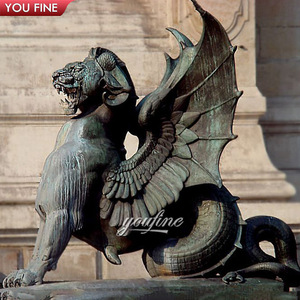 Statua Grande da Esterno in Ottone e Rame, Scultura di Griffone Vianney in Bronzo - Product Image 5