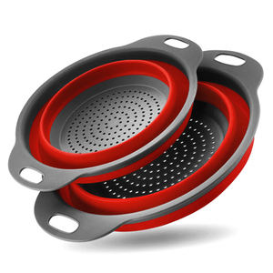 गर्म बेच दौर कोलंडर रसोई सिलिकॉन फिल्टर पानी Draining टोकरी तह कोलंडर छलनी - Product Image 2