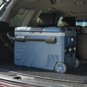 Frigorifero Portatile da <span class=keywords><strong>Auto</strong></span> 35L 65W 12/24V DC per Campeggio e Camper con Ruote e Maniglia Estraibile - Product Image 1