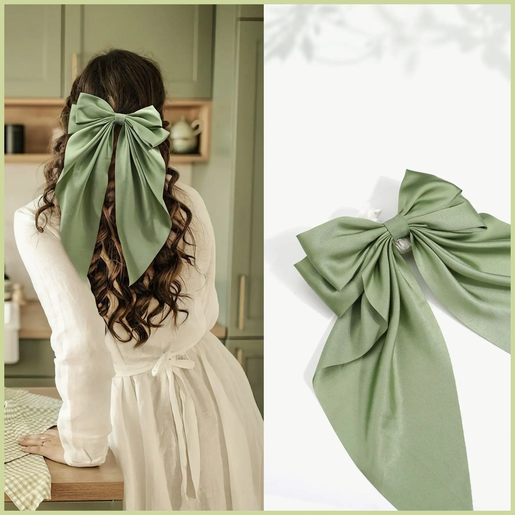 Trong Cổ Phiếu! Kích Thước Lớn Thời Trang Phụ Kiện Tóc Phụ Nữ Ribbon Bowknot Coloful Satin Tóc Cung Với Kim Loại Tóc Clip