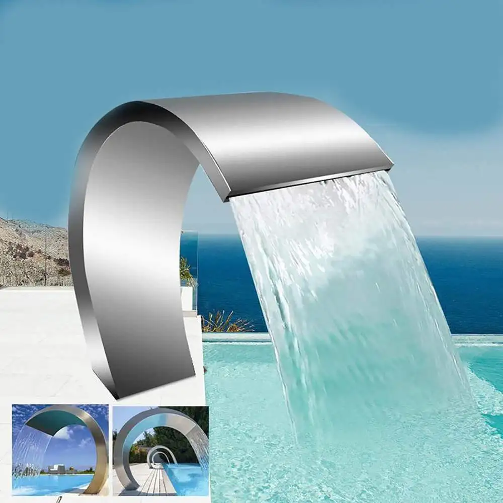 HOTOOK OEM Garden Spray Water Spa Swimming Accessory Above Ground Stainless Steal Sliver Fountains Waterfall Pool With Remote